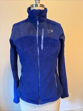 Mountain Hardwear Women's Royal Bluish-Purple Textured Full‑Zip Fleece Jacket